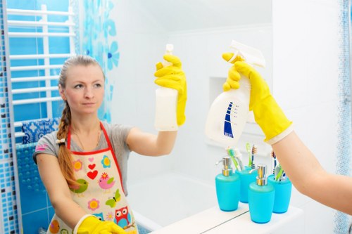 Airbnb cleaner preparing a Wimbledon short-let property for guest arrival