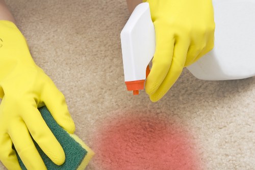 Commercial carpet cleaning in a Wimbledon office reception area