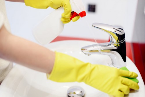 Cleaning a modern Wimbledon apartment ready for new occupants