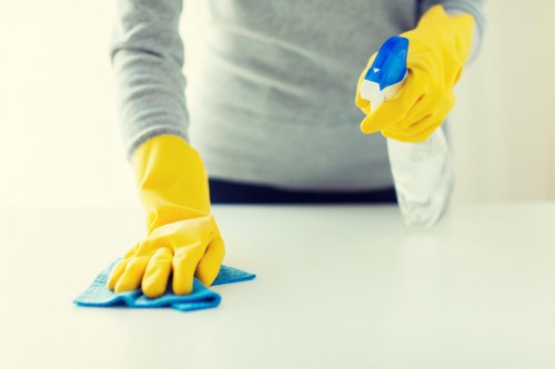 Cleaning a building front in Wimbledon with careful access planning
