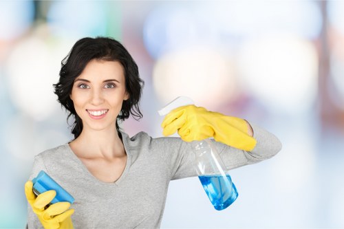 Local technician cleaning carpets in a Wimbledon living room