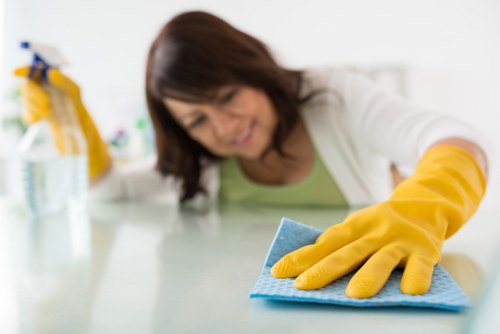 Upholstery cleaning equipment used on a fabric sofa in Wimbledon